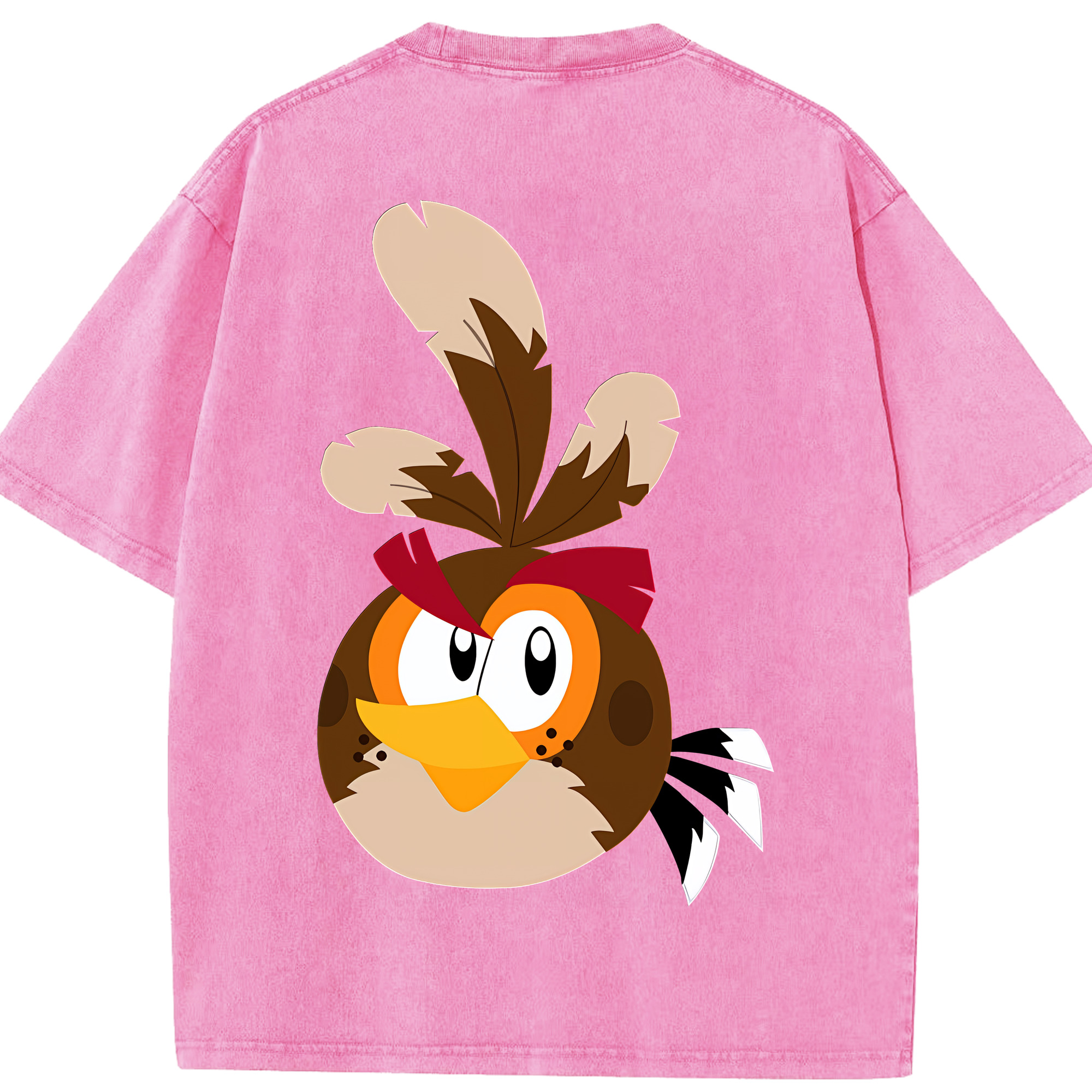 （画像用） Angry Birds アングリーバード 綿100% ヴィンテージ風 半袖Tシャツ（背面プリント）